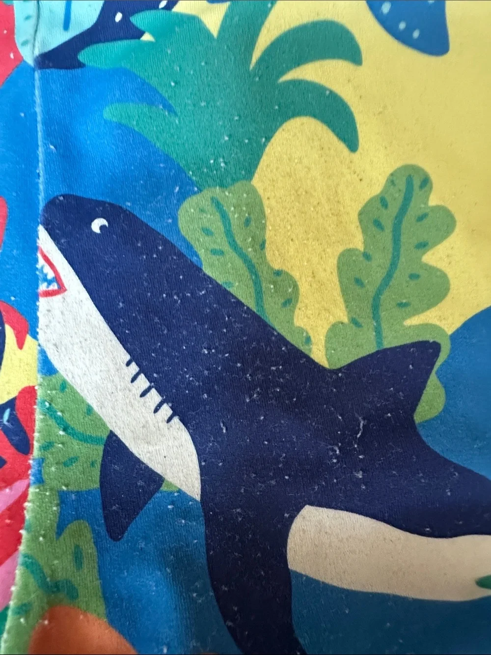 mini Boden Kids Blue Ocean Print Swim Shorts
